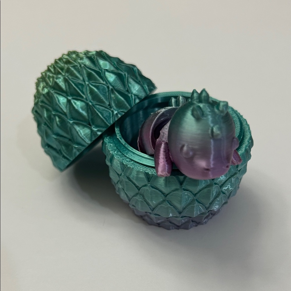 Iridescent Dragon Egg with baby dragon inside